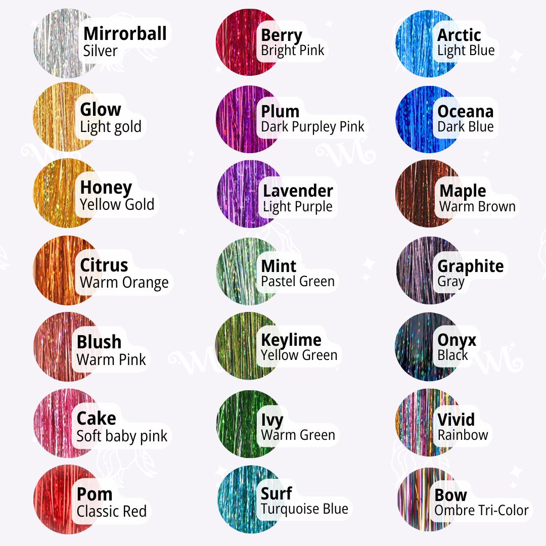 Clip in Hair Tinsel Extensions - Set of Two Clips