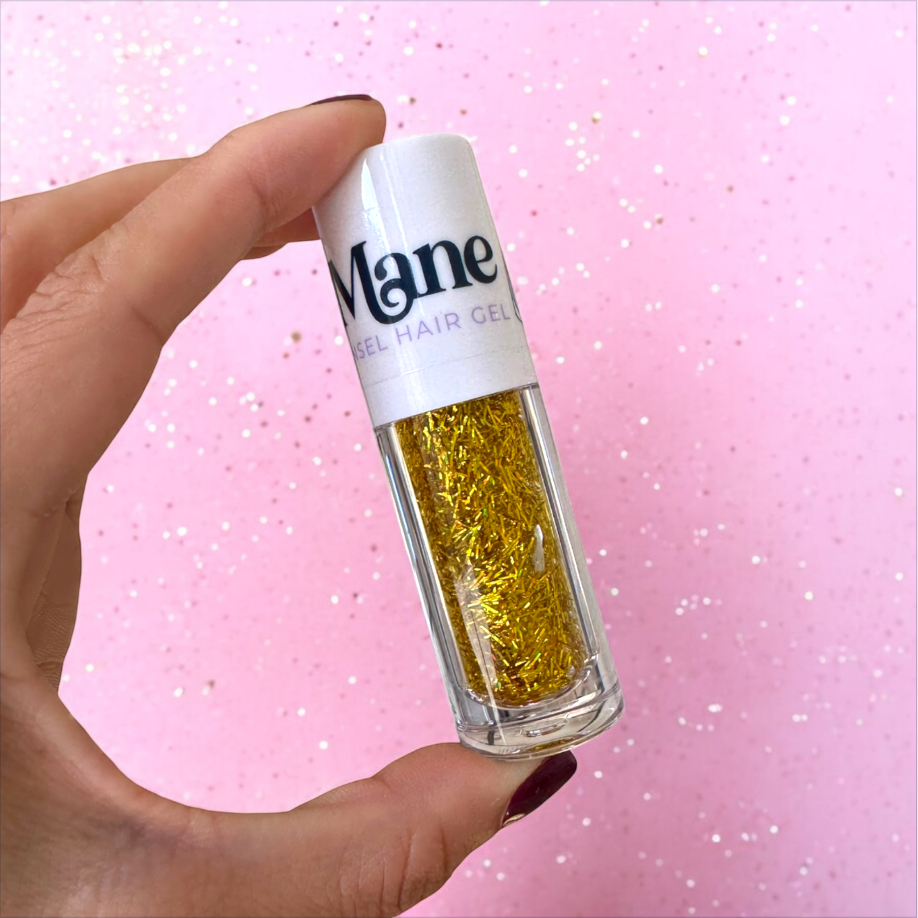 Pink Tinsel Hair Gel with Applicator Wand