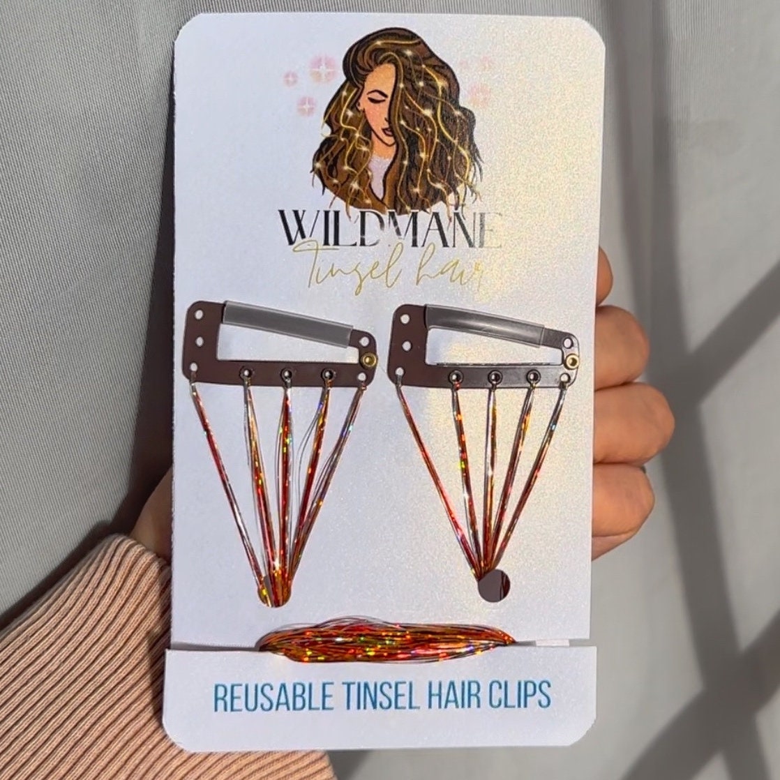 Kansas City Football Hair Tinsel Clips | Reusable Fairy Hair Extensions | Fancy Hair Clips | Handmade Hair Accessories | 2024 Draft