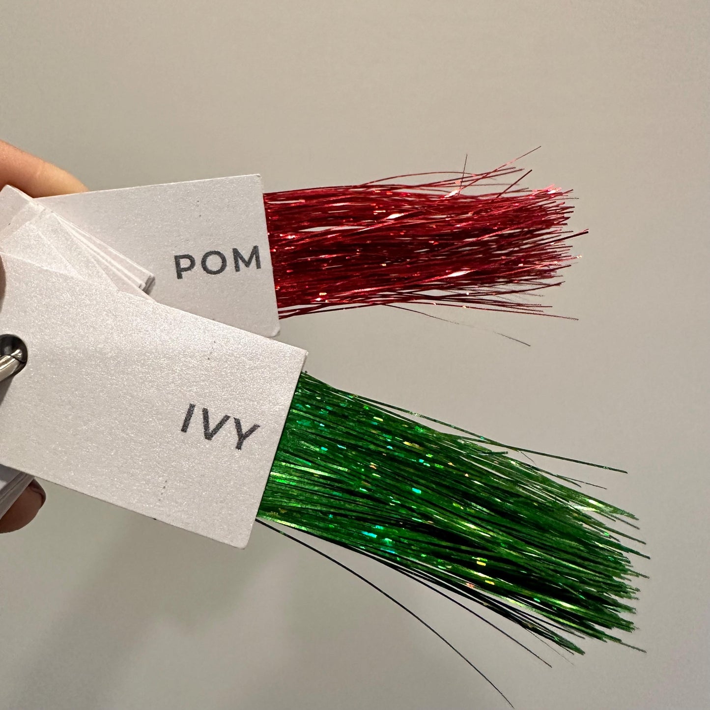 Christmas 48" Red Green Loose Hair Tinsel Heat Resistant Fairy Hair Bling Strands Salon Quality Sparkly Hair Jewelry Glittery Hair Accessory