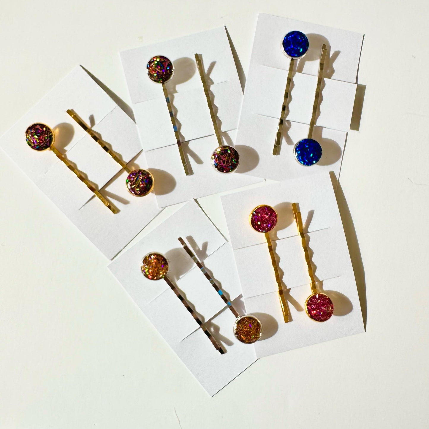Custom Sparkly Bobby Pin Fancy Hair Clips for Girls Set of Two