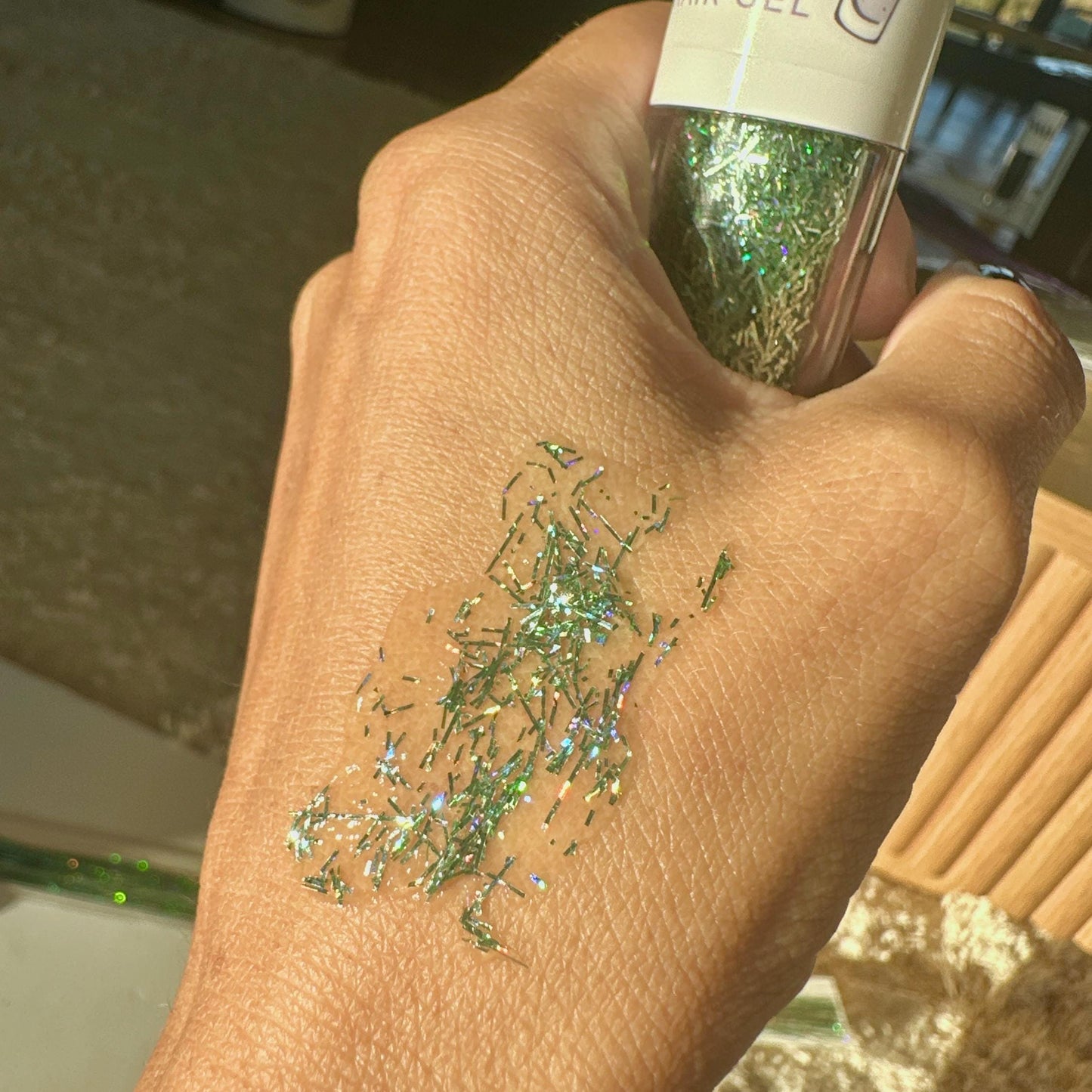 Showgirl Mint Green Tinsel Hair Gel