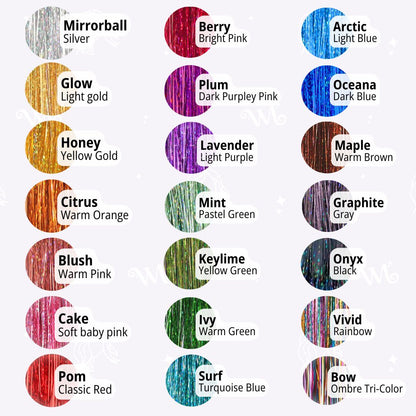 Clip in Hair Tinsel Extensions - Set of Two Clips
