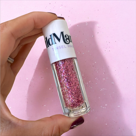 Pink Tinsel Hair Gel with Applicator Wand