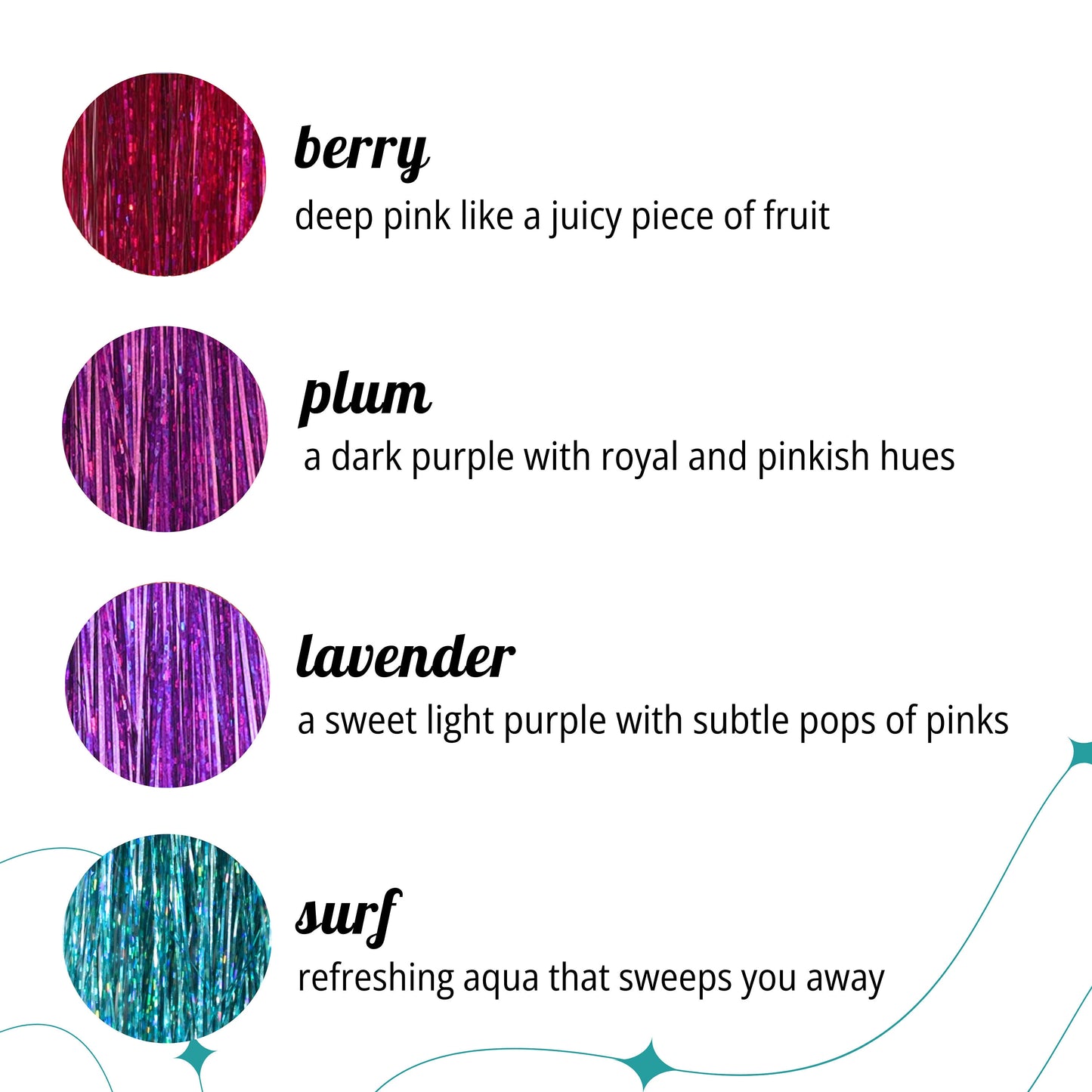 Festival Lux Extra Tinsel Hair Clips Heat-Friendly Reusable Sparkly Clips for All Ages Glitter Custom Hair Accessories