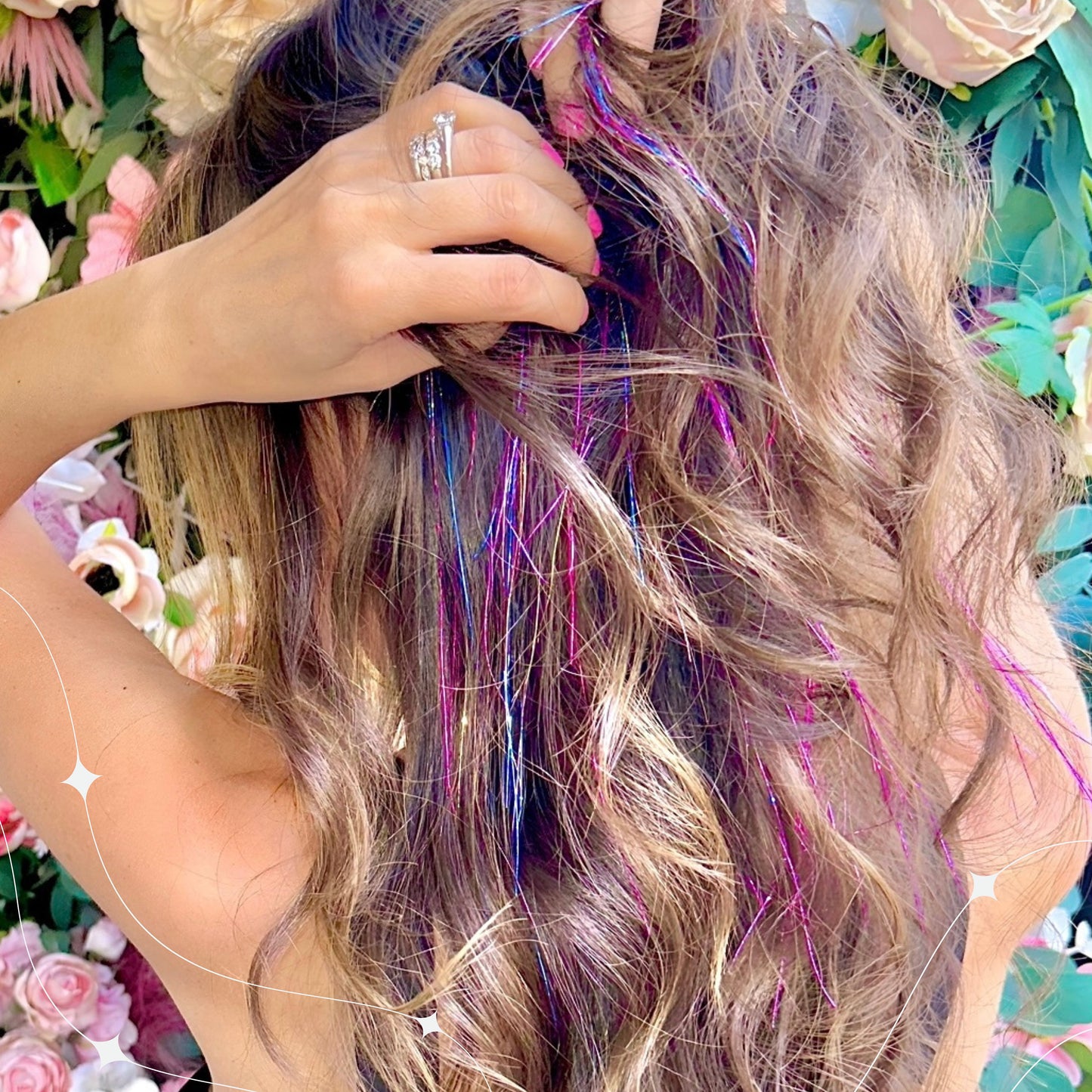 Festival Lux Extra Tinsel Hair Clips Heat-Friendly Reusable Sparkly Clips for All Ages Glitter Custom Hair Accessories