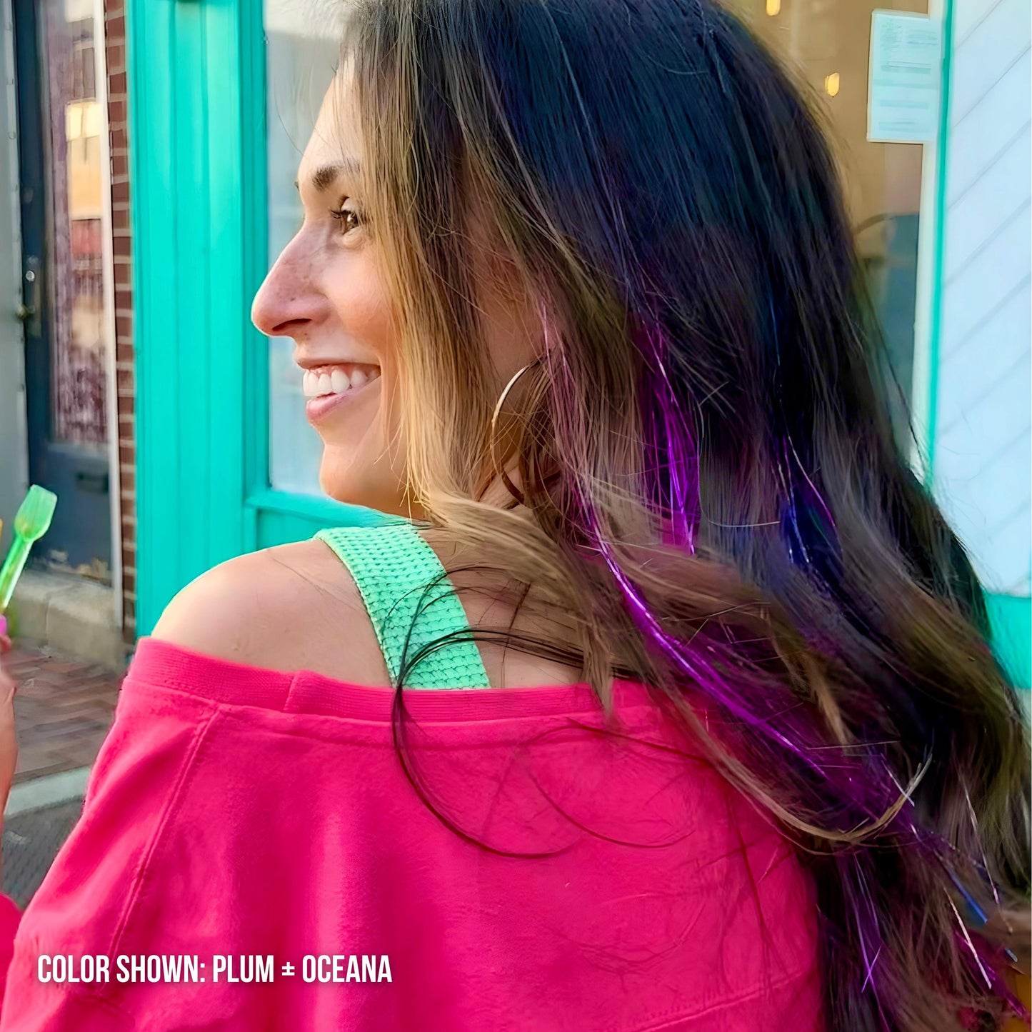 OMBRE RAINBOW 48" Hair Tinsel Heat Resistant Fairy Hair Bling Strands Salon Quality Sparkly Hair Jewelry Girls Glittery Gift and Accessories