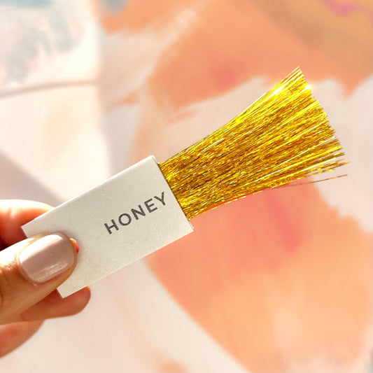 YELLOW GOLD 48" Hair Tinsel Heat Resistant Fairy Hair Bling Strands Salon Quality Teens Sparkly Hair Jewelry DIY Glittery Hair Kit for Girls