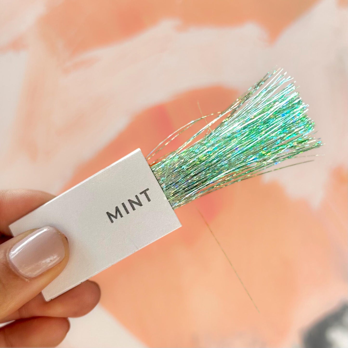 MINT GREEN 48" Hair Tinsel Heat Resistant Fairy Hair Bling Strands Salon Quality Sparkly Hair Jewelry Shimmer Accessories Pastel Extensions