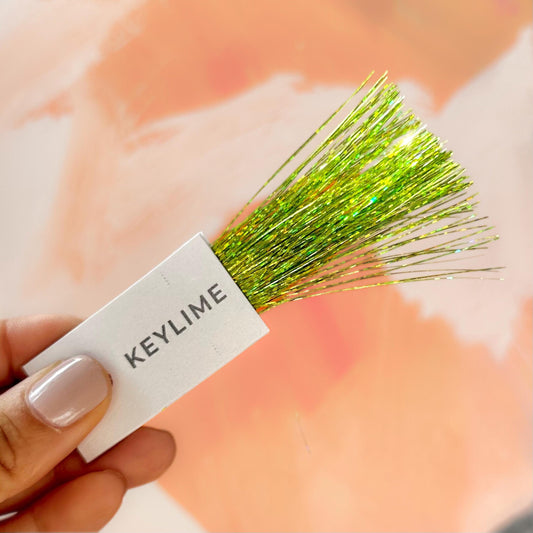 lime green hair tinsel