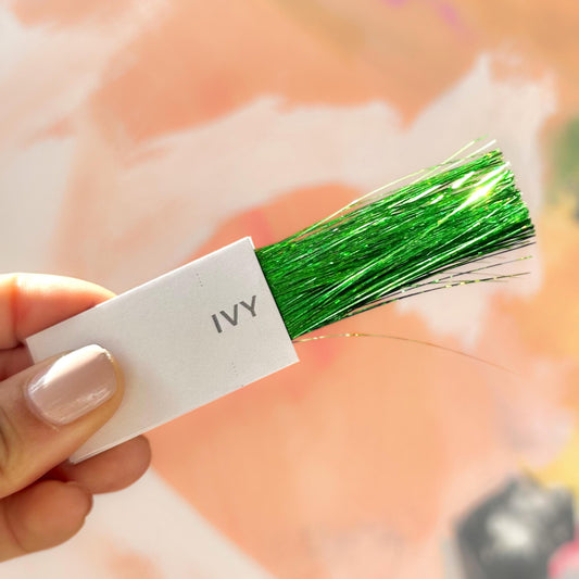 green tinsel hair