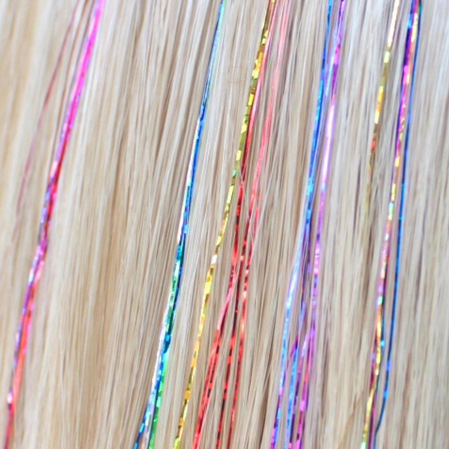 ROSE BLUSH 48" Hair Tinsel Heat Resistant Fairy Hair Bling Strands Salon Quality Sparkly Hair Jewelry Shimmer Glitter Accessories for Kids