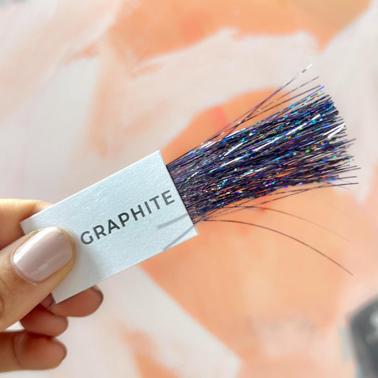 Steel gray fairy tinsel hair