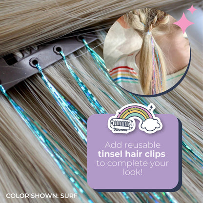 Pink Tinsel Hair Gel with Applicator Wand