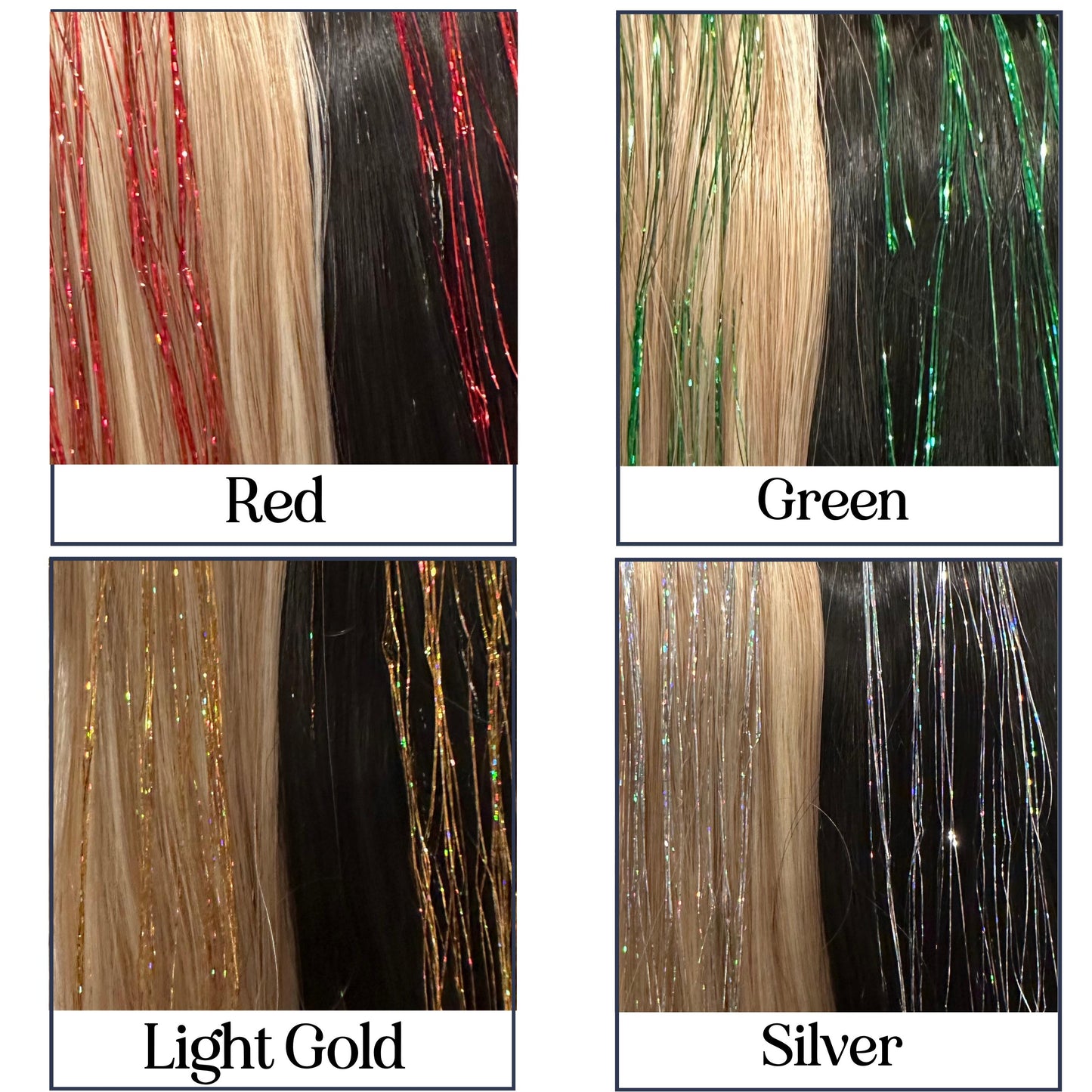 Christmas Hair Tinsel Festive Holiday Party Hair Clips Red Green Accessories for Kids and Teens Sparkly Fairy Hair Accessory Gifts under 20
