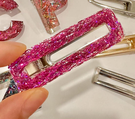 Resin Tinsel Hair Clip Sparkly Alligator Clip Hair Accessories Gifts for Kids, Teens and Adult Stocking Stuffers Holiday Gifts Under 10