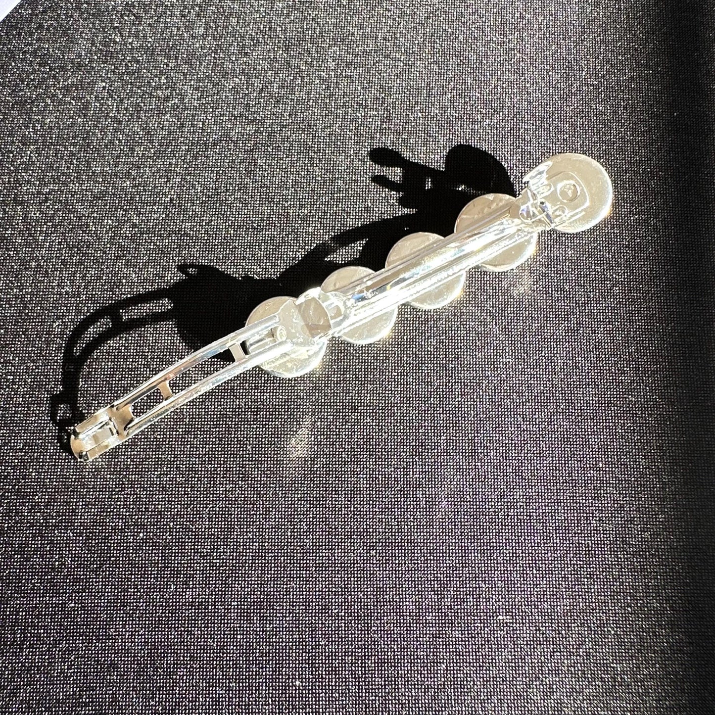Custom Barrette for Women and Girls Rainbow Hair Clip Gift Idea for Teens Sparkly Handmade Silver Holiday Accessories for Long Hair