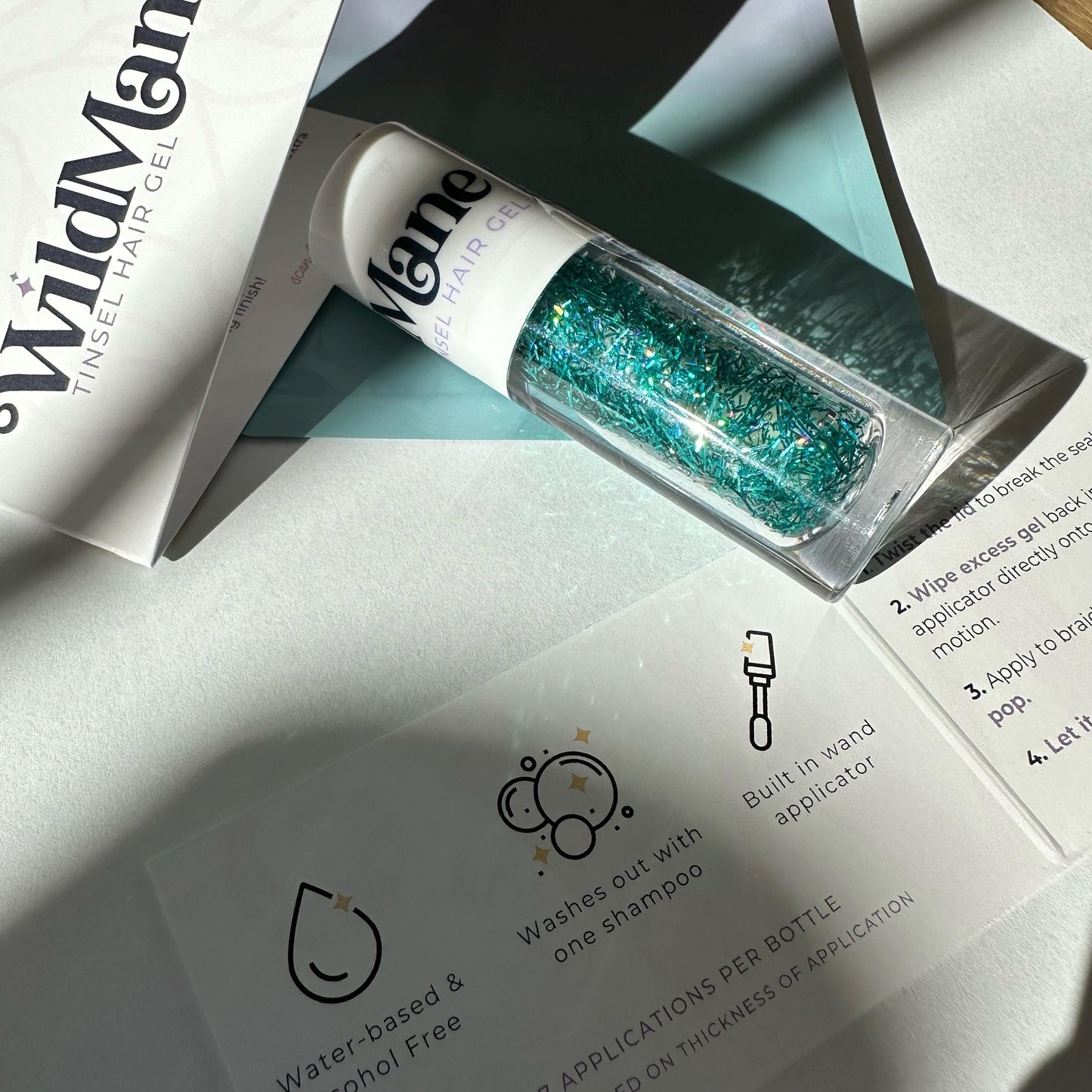 Showgirl Teal Tinsel Hair Gel
