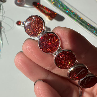 Showgirl Handmade Orange and Mint Resin Barrette