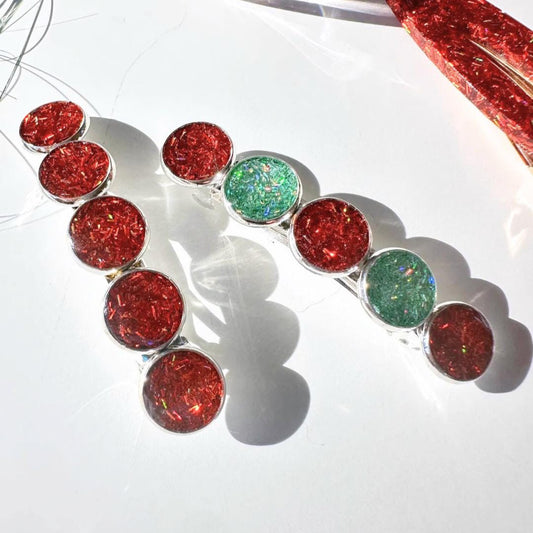 Showgirl Handmade Orange and Mint Resin Barrette